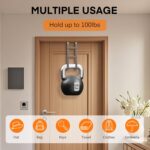 FYY Over The Door Hooks - 4 Pack Heavy Duty Dual-Hook Organizer Hanger with Non-Slip Rubber for Towels, Clothes, Hats & Bags Use in Bathroom, Bedroom, Kitchen - Fits Interior Doors Up to 1.6" Grey - Image 5