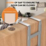 FYY Over The Door Hooks - 4 Pack Heavy Duty Dual-Hook Organizer Hanger with Non-Slip Rubber for Towels, Clothes, Hats & Bags Use in Bathroom, Bedroom, Kitchen - Fits Interior Doors Up to 1.6" Grey - Image 7