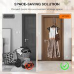 FYY Over The Door Hooks - 4 Pack Heavy Duty Dual-Hook Organizer Hanger with Non-Slip Rubber for Towels, Clothes, Hats & Bags Use in Bathroom, Bedroom, Kitchen - Fits Interior Doors Up to 1.6" Grey - Image 8