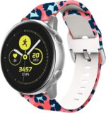 Universal Silicone Watch Band Replacement, 20mm Soft Straps Compatible with Gizmo Watch/Samsung Galaxy Watch Active/42mm/Gear Sport/HUAWEI Watch/TicWatch Bands(Pink Leopard) - Image 4