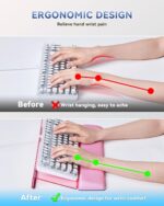 Computer Keyboard Wrist Rest Stand for Desktop, Keyboard Holder for Easy Typing with Wrist Pad for Office Desk, Home, School (Pink) - Image 4