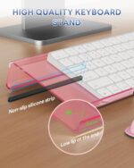 Computer Keyboard Wrist Rest Stand for Desktop, Keyboard Holder for Easy Typing with Wrist Pad for Office Desk, Home, School (Pink) - Image 5