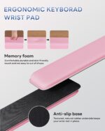 Computer Keyboard Wrist Rest Stand for Desktop, Keyboard Holder for Easy Typing with Wrist Pad for Office Desk, Home, School (Pink) - Image 6