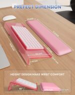 Computer Keyboard Wrist Rest Stand for Desktop, Keyboard Holder for Easy Typing with Wrist Pad for Office Desk, Home, School (Pink) - Image 7