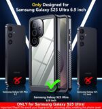 SPIDERCASE Only for Samsung Galaxy S25 Ultra Case Waterproof, Built-in Screen & Camera Lens Protector[IP68] [Military Grade Shockproof] Full Protection Only for S25 Ultra 6.9”, Black/Clear - Image 3