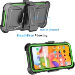 Njjex Rugged Case For Samsung Galaxy A01, For Galaxy A01 Case With Tempered Glass Screen Protector [2 Pack], [Nbeck] Shockproof Heavy Duty Locking Swivel Holster Belt Clip Kickstand Hard Cover [Green] - Image 4