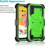 Njjex Rugged Case For Samsung Galaxy A01, For Galaxy A01 Case With Tempered Glass Screen Protector [2 Pack], [Nbeck] Shockproof Heavy Duty Locking Swivel Holster Belt Clip Kickstand Hard Cover [Green] - Image 8