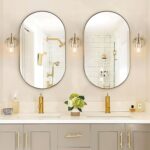 Wall Sconces Set of 2, Gold Bathroom Light Fixtures, Modern Wall Mounted Light Fixtures with Clear Glass Shade and E26 Bulb Base for Hallway Farmhouse Bedroom Living Room - Image 7