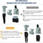 Women Workout Clothes Set 5 PCS Exercise Athletic Outfits Set - Image 6