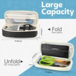 Pencil Case, Large Capacity Aesthetic Pencil Cases with Durable Zipper, Big Stationery Pencil Pouch for Women & Men, Adults Portable Storage Organizer Bag for College, office, Travel (Black) - Image 3