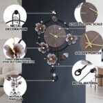 Wall Clock, Silent Quartz Movement Battery Operated with Pendulum, Oversized Metal Modern Large Wall Clocks for Living Room Bedroom Farmhouse Office Kitchen Home Wall Decor-18.8x29.5Inch(Brown) - Image 3