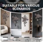 Wall Clock, Silent Quartz Movement Battery Operated with Pendulum, Oversized Metal Modern Large Wall Clocks for Living Room Bedroom Farmhouse Office Kitchen Home Wall Decor-18.8x29.5Inch(Brown) - Image 5