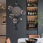 Wall Clock, Silent Quartz Movement Battery Operated with Pendulum, Oversized Metal Modern Large Wall Clocks for Living Room Bedroom Farmhouse Office Kitchen Home Wall Decor-18.8x29.5Inch(Brown) - Image 8