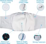 CuteBone Dog Diapers Male Washable Belly Band for Male Dogs Wraps Black 3pcs a Pack DM55S - Image 5