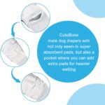 CuteBone Dog Diapers Male Washable Belly Band for Male Dogs Wraps Black 3pcs a Pack DM55S - Image 6