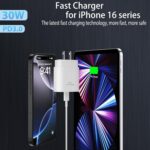 Phone 17 16 15 Pro Max Charger Fast Charging PD 30W, 10 FT iPhone 17 Charging Cable(65W/3A) Long USB C Cord with iPhone 17 Pro Max Chargers Block for iPhone 17/17 Pro Max/17 Air/16/15 Series, iPad - Image 4