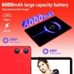 Android 15 Tablet with Keyboard Mouse, 20GB RAM + 128GB ROM (Expand to 1TB), 10.1 Inch Octa-Core Tablets with WiFi 6, Dual Camera, 1280x800 IPS Display, 6000mAh Battery, Widevine L1 - Red - Image 6
