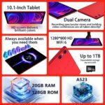 Android 15 Tablet with Keyboard Mouse, 20GB RAM + 128GB ROM (Expand to 1TB), 10.1 Inch Octa-Core Tablets with WiFi 6, Dual Camera, 1280x800 IPS Display, 6000mAh Battery, Widevine L1 - Red - Image 7
