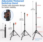 Hemmotop Photo Backdrop Stand, 10x7ft (WxH) Background Stand for Photoshoot, Adjustable Backdrops Support kit with Carry Bag for Parties, Photography, Projector Screen, Wedding, Decoration, Balloons - Image 3