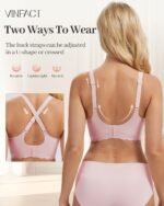 Vinfact Womens Jelly Bras No Underwire Push Up Wireless Seamless Supportive Full Coverage Bralette Scalloped T-Shirt Bra - Image 6