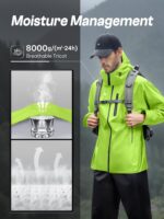 SaphiRose Men's Waterproof Rain Suit 2pcs/set Packable Rain Gear for Golf Motorcycle Fishing - Image 3