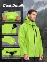 SaphiRose Men's Waterproof Rain Suit 2pcs/set Packable Rain Gear for Golf Motorcycle Fishing - Image 4