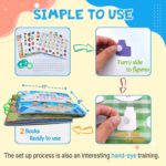 Montessori Autism Sensory Educational Busy Book for Toddlers, 16 Themes, 160 Reusable Stickers, Bilingual English Spanish A/B Books, 12" X 8.5" - Image 5