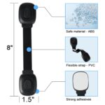 Fursafe&Q Cabinet Locks Baby Proofing, Child Safety Strap Locks Adhesive Black - Child Proof Fridge Lock Drawer Door Toilet Latches No Drill Multi-Purpose for Furniture Kitchen Lock - Image 3