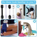 Fursafe&Q Cabinet Locks Baby Proofing, Child Safety Strap Locks Adhesive Black - Child Proof Fridge Lock Drawer Door Toilet Latches No Drill Multi-Purpose for Furniture Kitchen Lock - Image 9