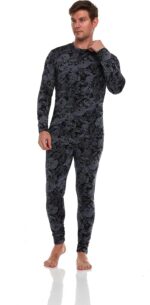 ED HARDY 2 Piece Mens Thermal Underwear Set Graphic Fleece Lined Long Underwear Mens Base Layer Shirt Long Johns - Image 4