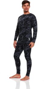 ED HARDY 2 Piece Mens Thermal Underwear Set Graphic Fleece Lined Long Underwear Mens Base Layer Shirt Long Johns - Image 5