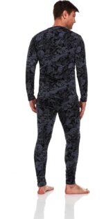 ED HARDY 2 Piece Mens Thermal Underwear Set Graphic Fleece Lined Long Underwear Mens Base Layer Shirt Long Johns - Image 6