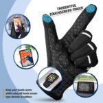 Hikenture Winter Cycling Gloves for Men and Women - Thermal Full Finger Bike Gloves - Touch Screen Windproof Warm Non-Slip Road Mountain Bicycle Gloves for Running,Driving,Hiking,and Skiing - Image 3