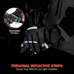 Hikenture Winter Cycling Gloves for Men and Women - Thermal Full Finger Bike Gloves - Touch Screen Windproof Warm Non-Slip Road Mountain Bicycle Gloves for Running,Driving,Hiking,and Skiing - Image 4