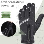 Hikenture Winter Cycling Gloves for Men and Women - Thermal Full Finger Bike Gloves - Touch Screen Windproof Warm Non-Slip Road Mountain Bicycle Gloves for Running,Driving,Hiking,and Skiing - Image 5