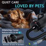 High Velocity Dog Hair Dryer 5.2HP/ 3800W Professional Dogs Blower Grooming Dryer, Adjustable Temperature and Speed Pet Dryers with 4 Nozzles and a Comb, Black - Image 5