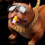 American Bully Dog Car Dashboard Ornament, Resin Pitbull Figurine with Gold Chain, Bulldog Statue for Car Interior Home Office Desk Truck Decoration, Auto Accessories and Gifts (White) - Image 5
