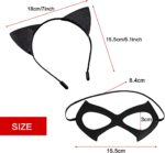 2PCS Halloween Cat Costume Accessories for Women - Black Cat Mask and Ears Headband Halloween Masquerade Cosplay Dress up Accessories for Women - Image 3