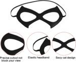 2PCS Halloween Cat Costume Accessories for Women - Black Cat Mask and Ears Headband Halloween Masquerade Cosplay Dress up Accessories for Women - Image 4