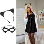 2PCS Halloween Cat Costume Accessories for Women - Black Cat Mask and Ears Headband Halloween Masquerade Cosplay Dress up Accessories for Women - Image 8