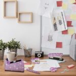Yunlly 6 Pack Bling Office Stationery Set Desk Accessory Office Set Includes Pen Scissor Stapler Staple Remover 1000 Pcs Staples Tape Dispenser with Diamond Inlay for Home Desk(Purple) - Image 6