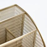 BLU MONACO Gold Desk Organizer with Drawer – Small Desk Caddy & Accessories, Pencil Holder for Office Supplies & Accessories - Image 6