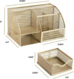 BLU MONACO Gold Desk Organizer with Drawer – Small Desk Caddy & Accessories, Pencil Holder for Office Supplies & Accessories - Image 7