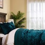 ELEGANT LIFE HOME Luxury Washed Crushed Velvet Artistic Diamond Stitching Bedding Sham, Standard Size 20 in x 26 in, 1 Piece, Peacock Blue - Image 8