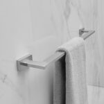 BESy 4 Piece Bathroom Accessories Set (Towel Bar, Hand Towel Holder Towel Rack, Toilet Paper Holder, Towel Hook), Wall Mounted Bath Hardware Accessory Fixtures Set, Stainless Steel/Brushed Nickel - Image 3