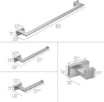 BESy 4 Piece Bathroom Accessories Set (Towel Bar, Hand Towel Holder Towel Rack, Toilet Paper Holder, Towel Hook), Wall Mounted Bath Hardware Accessory Fixtures Set, Stainless Steel/Brushed Nickel - Image 7