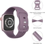 Sport Bands Compatible with Apple Watch Band 38mm 40mm 41mm 42mm 44mm 45mm 49mm Women Men,Soft Silicone Strap for iWatch Series 10 Ultra 9 8 7 6 5 4 3 2 1 SE Smoke Violet - Image 4