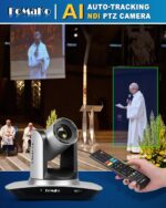 FoMaKo NDI PTZ Camera, AI Auto-Tracking Gen 3, 20x Optical Zoom LAN USB3.0 HDMI PTZ Camera for Church Services Worship Education (NDI 6 & NDI HX3 Certified) FMK20UH NDI - Image 3