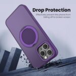 MAXCURY 360° Ring Stand Magnetic for iPhone 16 Pro Max Case, [Anti-Fingerprint] [Military Drop Protection] [Compatible with MagSafe] Soft Edge Translucent Slim Back 16 ProMax Phone Case (Purple) - Image 6