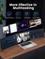 FOPO 15.6" Triple Monitor for Laptop, FHD 1080P IPS Screen Extender Portable Laptop for 15.6-17.3” Laptops, PnP Travel Monitor Screen Extender with USB-C&HDMI, Dual Monitors for Windows, Mac, Black - Image 5